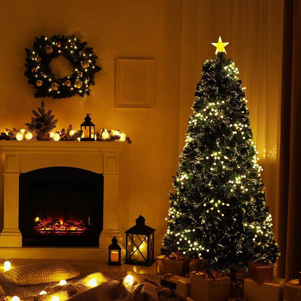 LED Christmas Tree 1.8M 6FT Fibre-Optic Flash Lights Artificial Xmas Decor