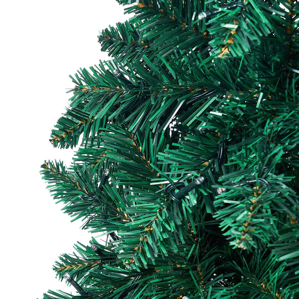LED Christmas Tree 2.1 2.4 & 1.8M 6FT Multi-Colour Lights 8 Flash Modes Pre-Lit