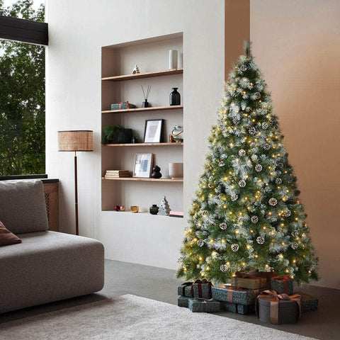 LED Christmas Tree 1.8M 6FT Pre-lit Light 8 Flash Modes Pine Cones