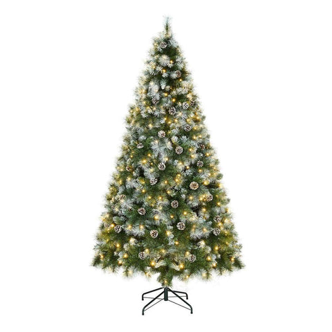 LED Christmas Tree 1.8M 6FT Pre-lit Light 8 Flash Modes Pine Cones