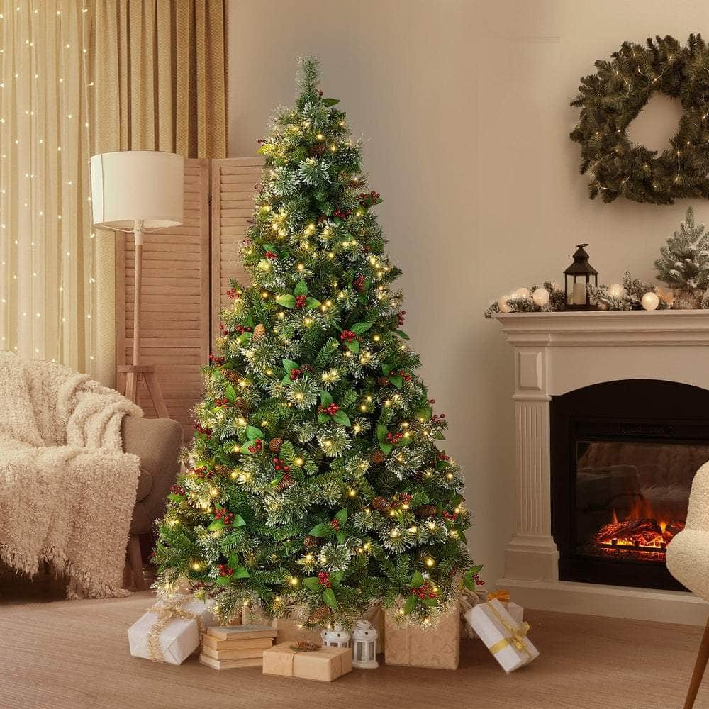 LED Christmas Tree 1.8M 6FT with Lights Ornaments Green