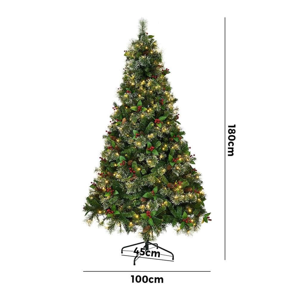LED Christmas Tree 1.8M 6FT with Lights Ornaments Green