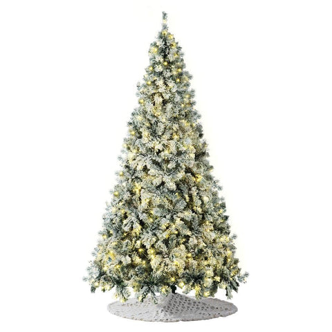 LED Christmas Tree 1.8M 6FT with Tree Skirt Light Snow-sprayed Green