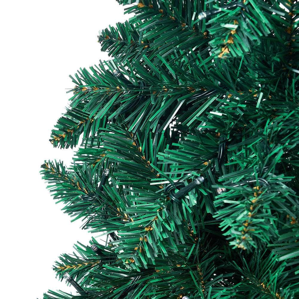 LED Christmas Tree 2.1 2.4 & 1.8M 6FT Multi-Colour Lights 8 Flash Modes Pre-Lit