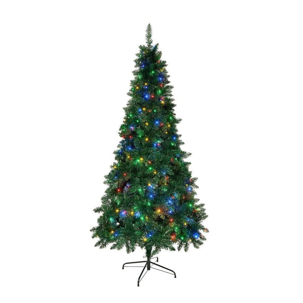 LED Christmas Tree 2.1 2.4 & 1.8M 6FT Multi-Colour Lights 8 Flash Modes Pre-Lit