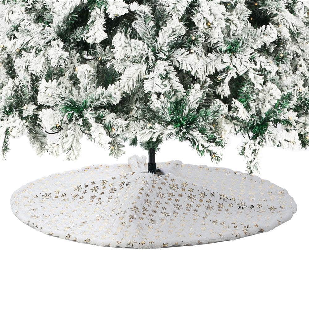 LED Christmas Tree 2.1M 7FT & 8FT Snow-Frosted Green with Tree Skirt Xmas Decor