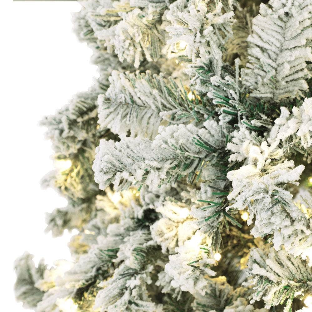LED Christmas Tree 2.1M 7FT & 8FT Snow-Frosted Green with Tree Skirt Xmas Decor
