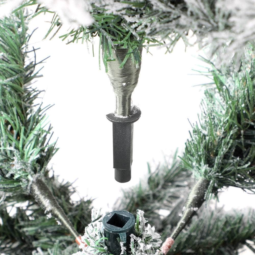 LED Christmas Tree 2.1M 7FT & 8FT Snow-Frosted Green with Tree Skirt Xmas Decor