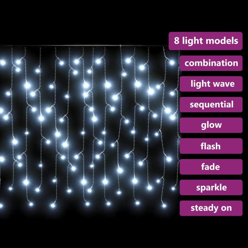 LED Curtain Fairy Lights 3x3m 300 LED Warm White 8 Function