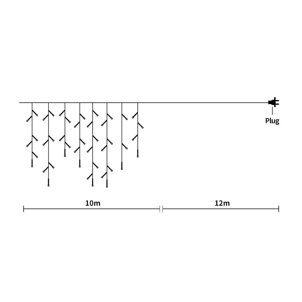 LED Curtain Fairy String Lights Wedding Warm White 500 LED