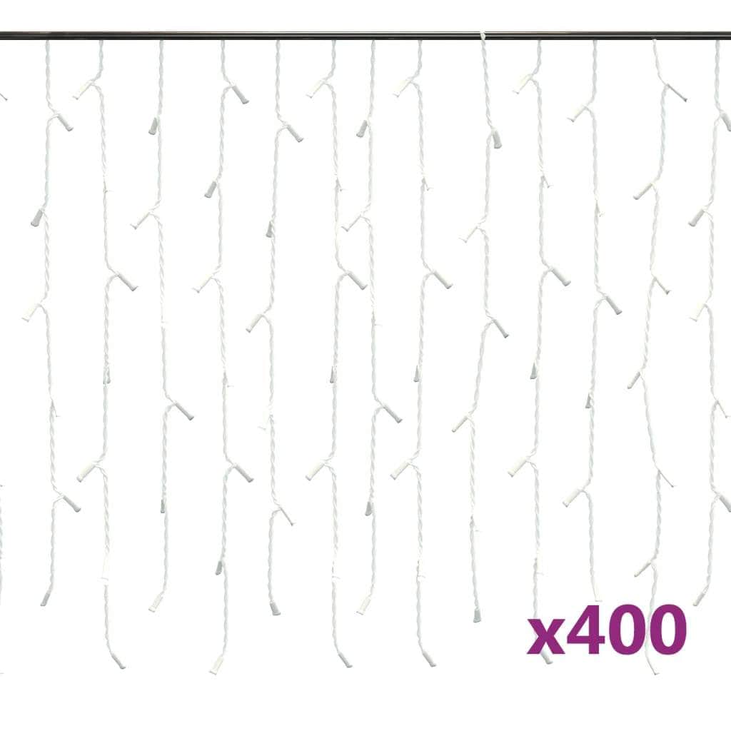 LED Curtain Icicle Lights  400 LED Warm White 8 Function