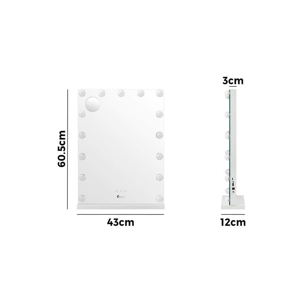 LED Makeup Mirror Bluetooth Hollywood 61x43cm