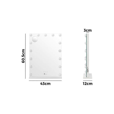 LED Makeup Mirror Bluetooth Hollywood 61x43cm