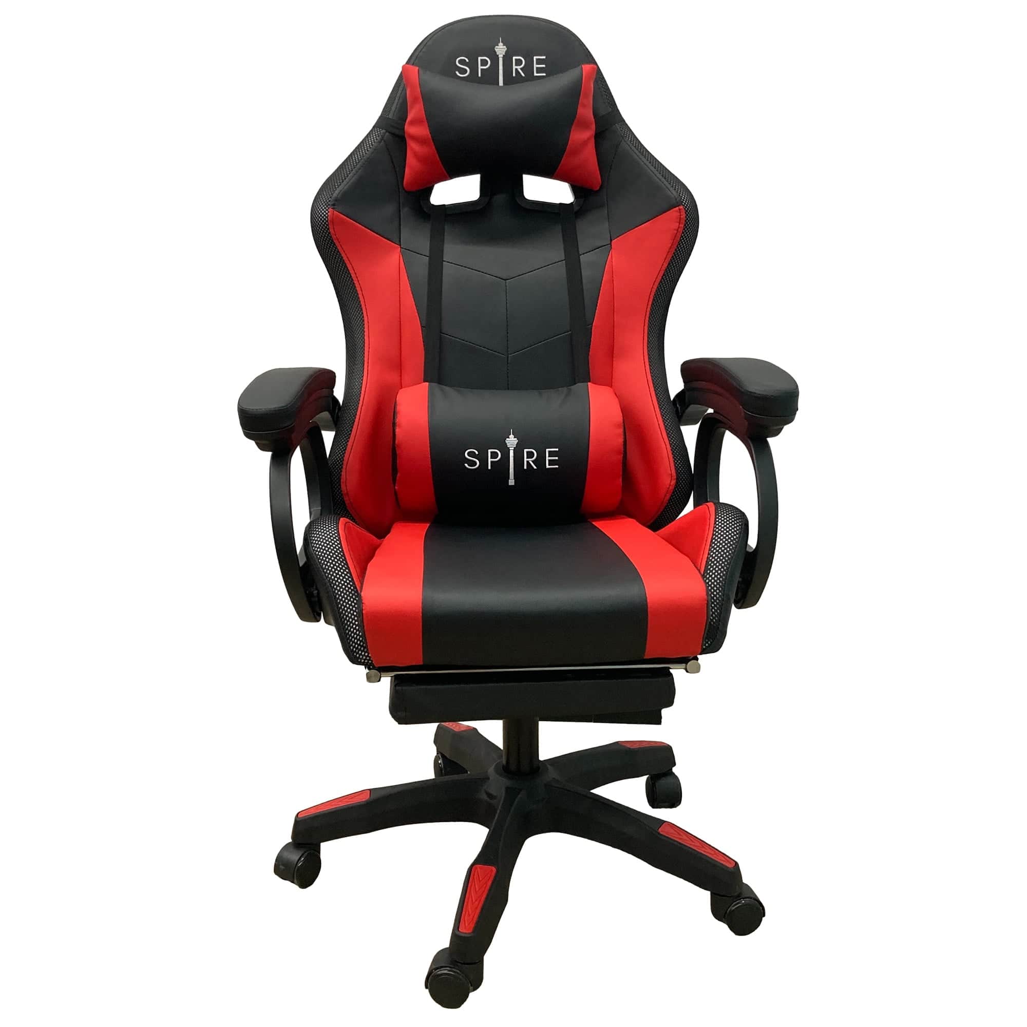 LED Massage Gaming Chair Spire Onyx Red and Black Ergonomic Office