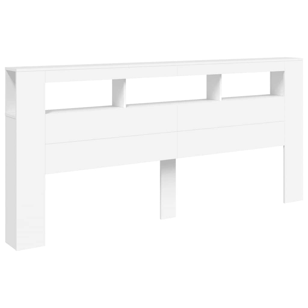 LED Metal Headboard Black/White