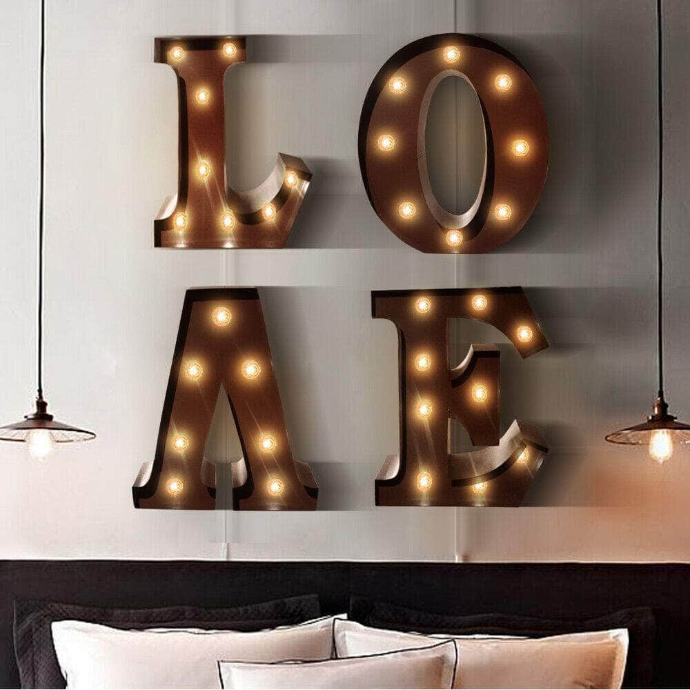 LED Metal Number Lights Free Standing Hanging Marquee Event Party Decor Number 8