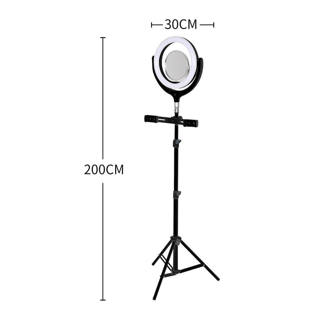 LED Ring Light with Tripod Stand Phone Black