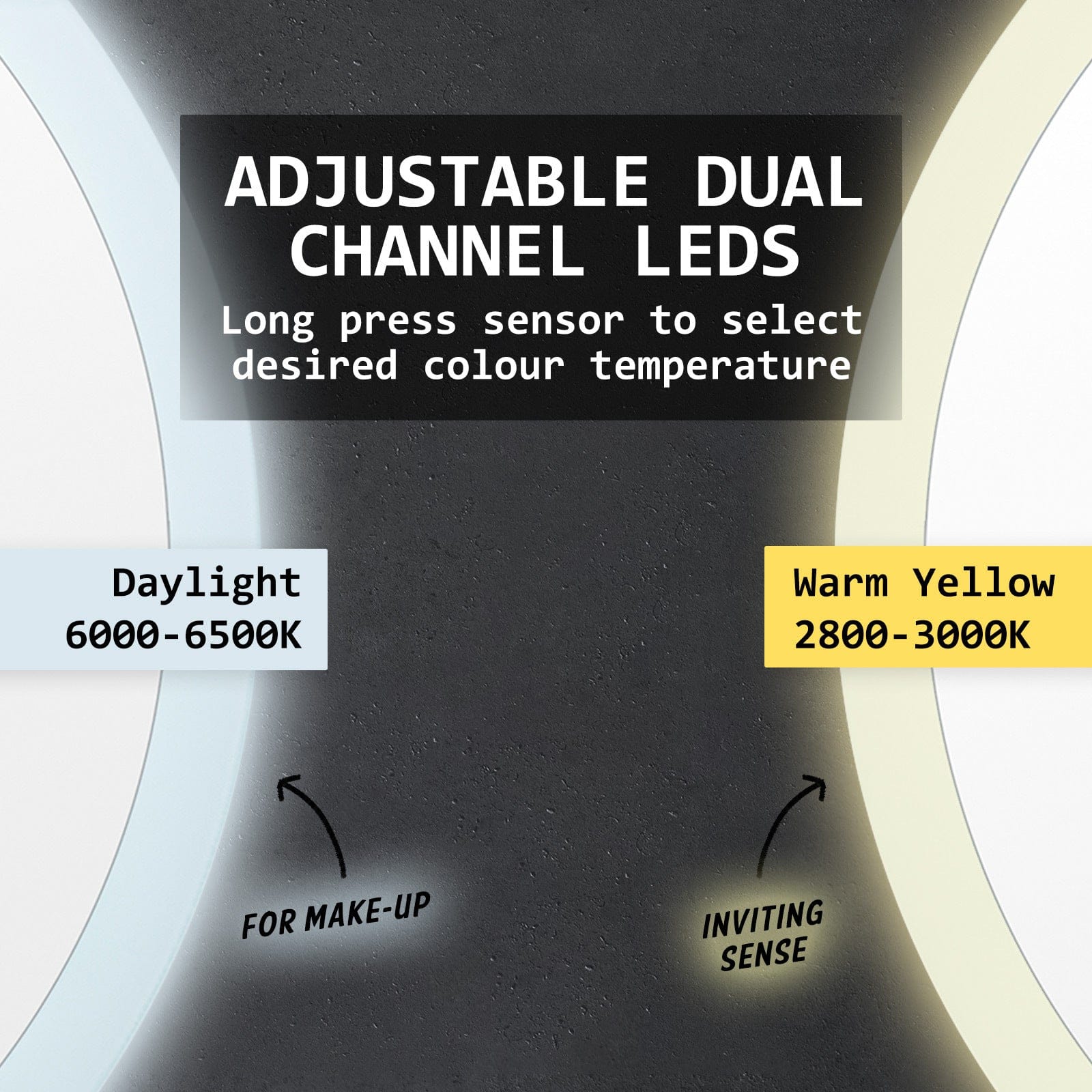 LED Wall Mirror Round Anti-Fog Bathroom 50cm - 50Cm