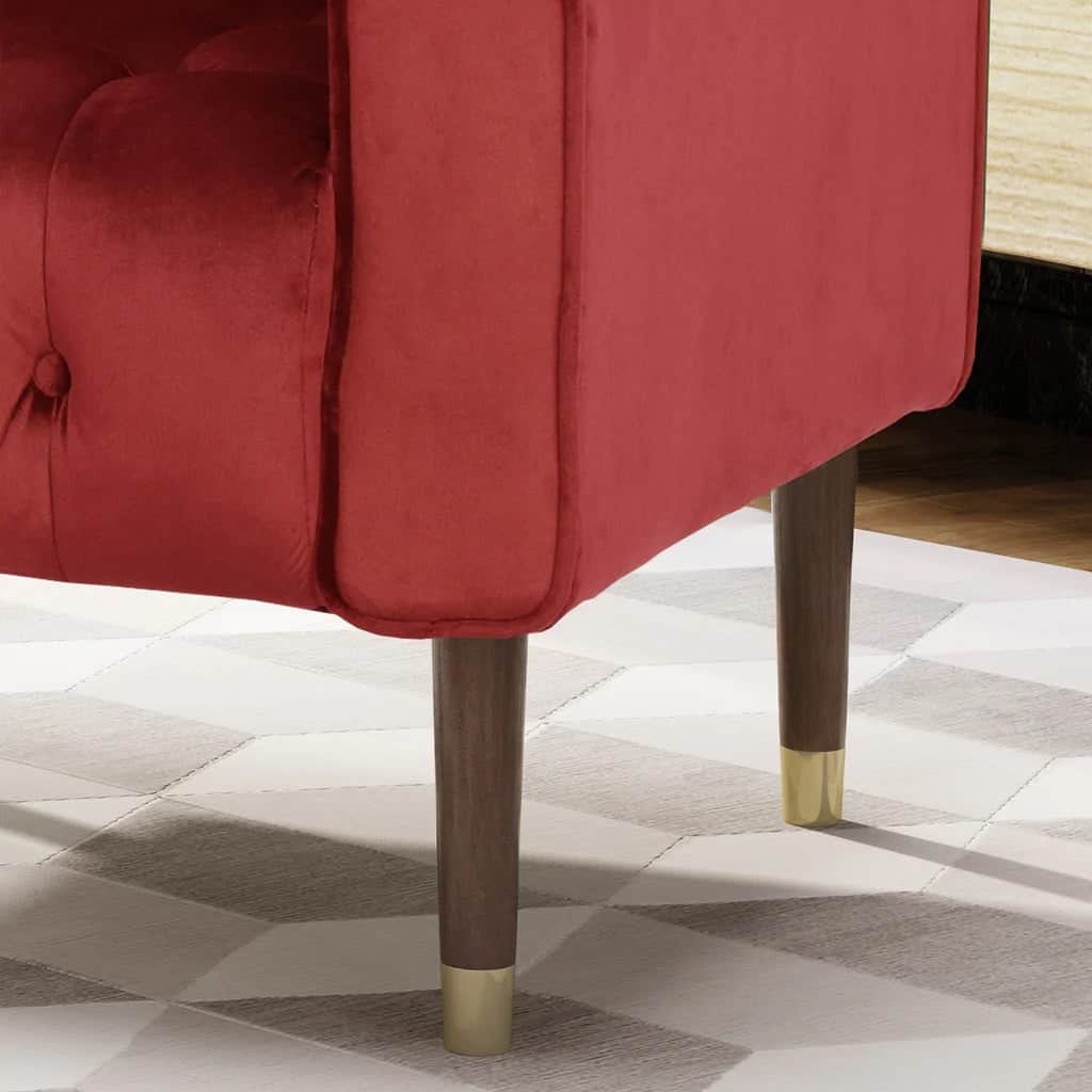 Lewisham Garnet Tufted Velvet Armchair