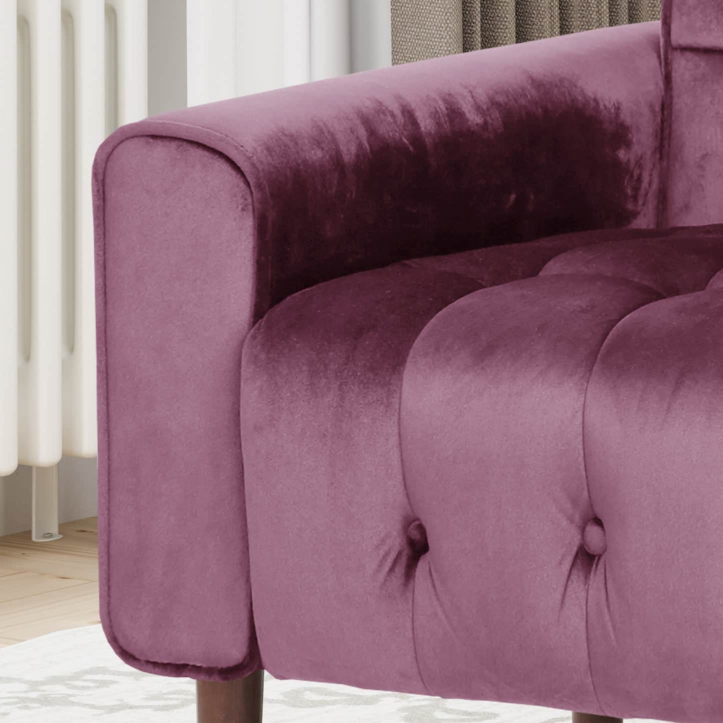 Lewisham Raisin Tufted Velvet Armchair