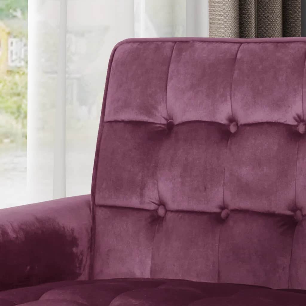 Lewisham Raisin Tufted Velvet Armchair