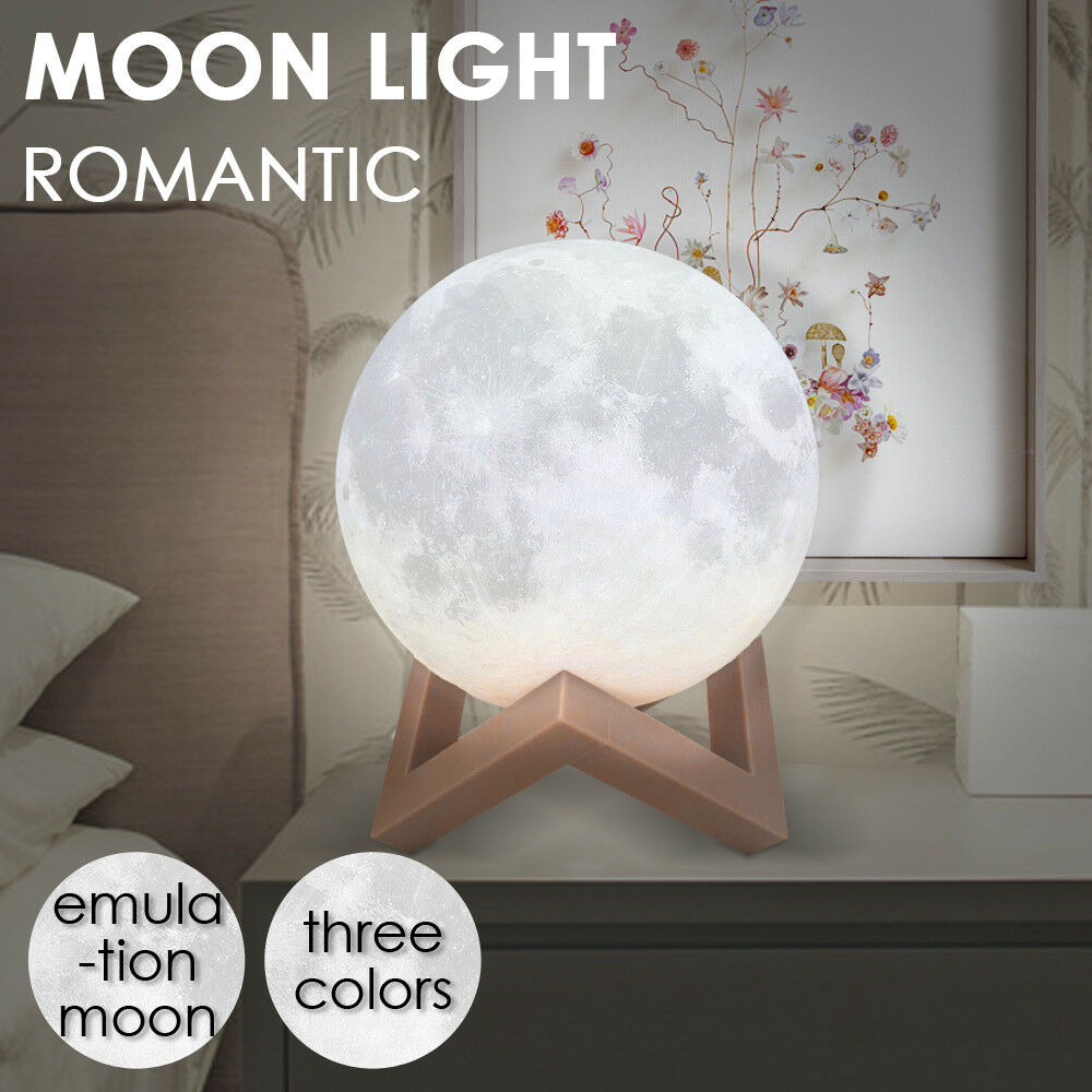 3D Magical Moon Lamp USB LED Night Light Large with Moonlight Touch Sensor Diameter