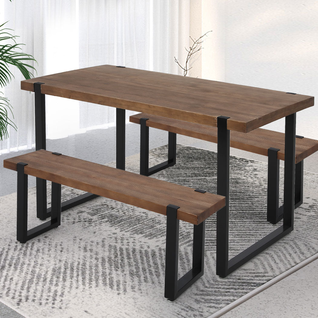 Contemporary Wooden Dining Sets 1XTable+2X Comfortable Design