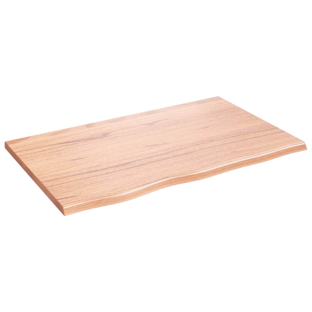 Brown colour - Light Brown-Treated Solid Wood Bathroom Countertop