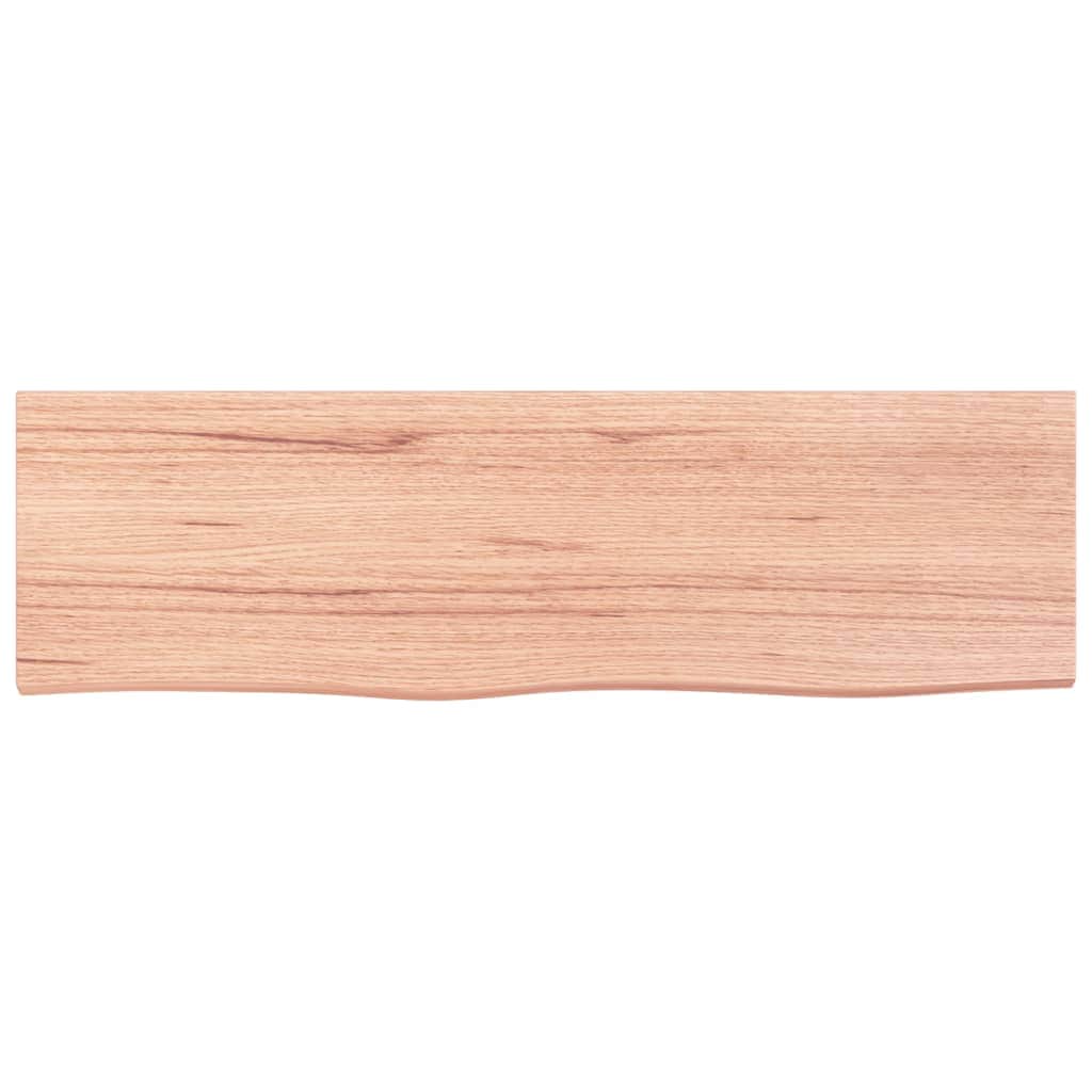Light Brown-Treated Solid Wood Bathroom Countertop - Wood finish
