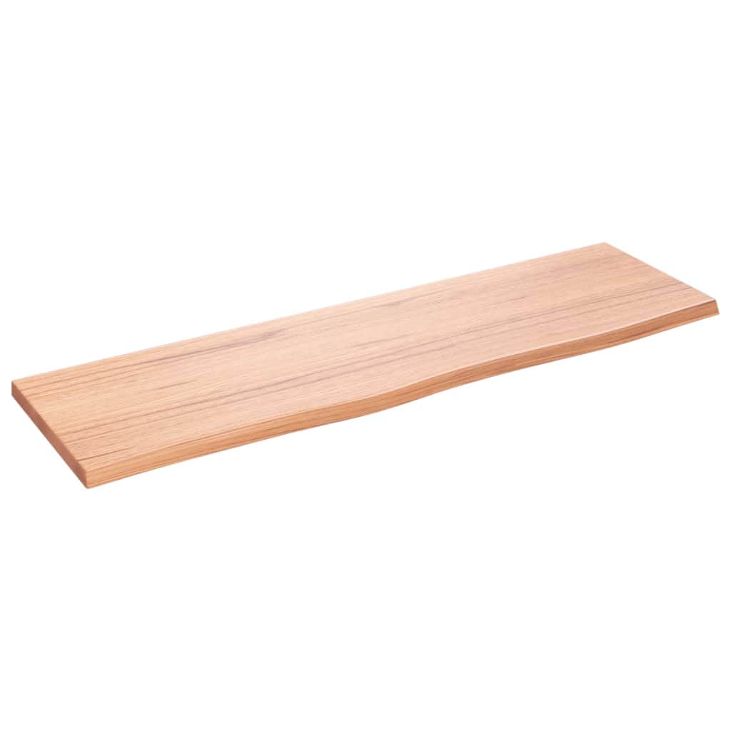 Light Brown-Treated Solid Wood Bathroom Countertop - Brown colour