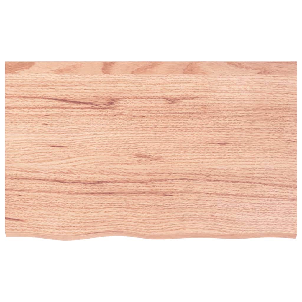 Light Brown-Treated Solid Wood Bathroom Countertop | Wood finish