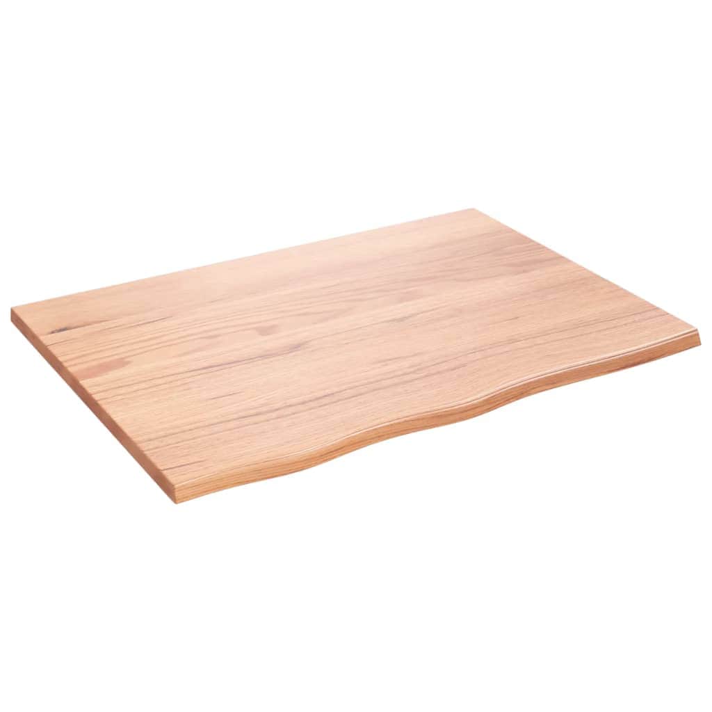 Light Brown-Treated Solid Wood Bathroom Countertop, Worktops