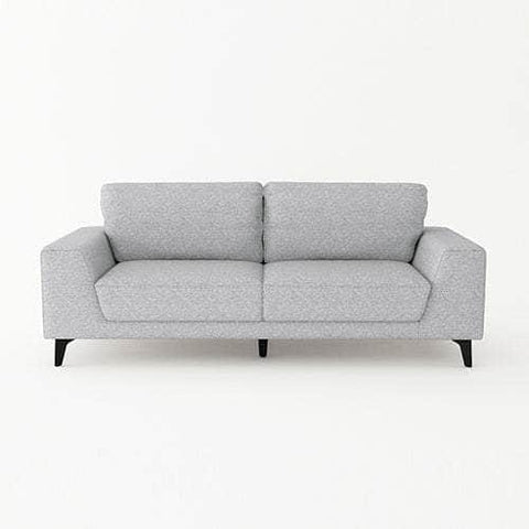 Light Grey Fabric 3-Seater Sofa With Black Legs