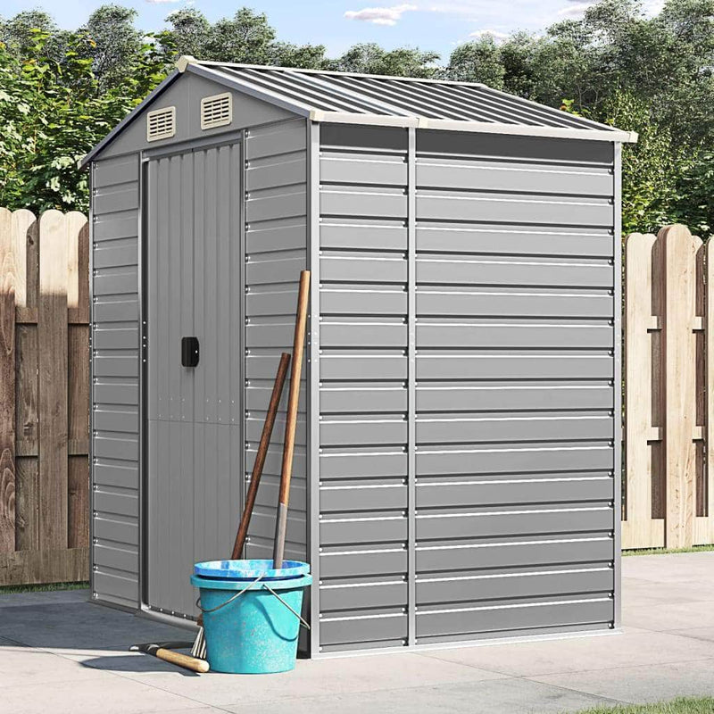 Light Grey Galvanised Steel Garden Shed for Stylish and Durable | Grey colour