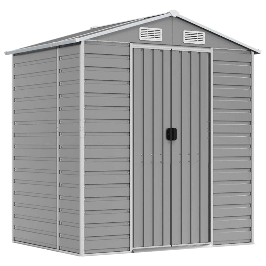 Light Grey Galvanised Steel Garden Shed for Stylish and Durable