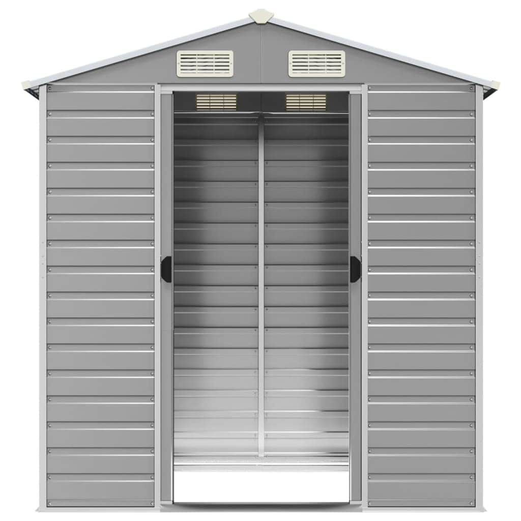 Light Grey Galvanised Steel Garden Shed for Stylish and Durable