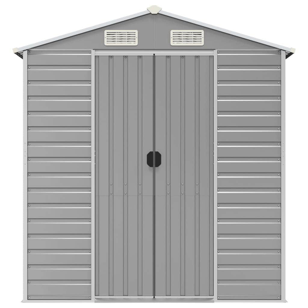 Light Grey Galvanised Steel Garden Shed for Stylish and Durable