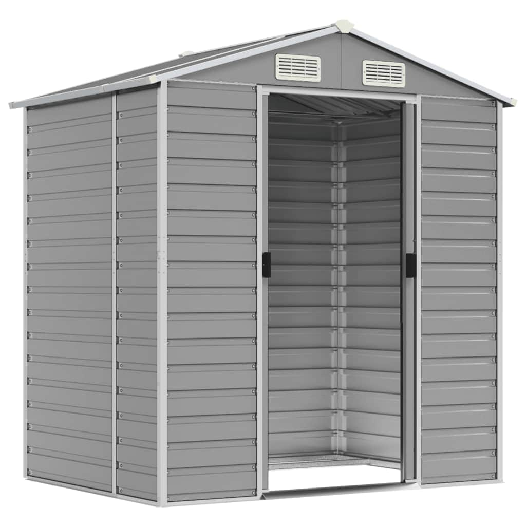 Light Grey Galvanised Steel Garden Shed for Stylish and Durable