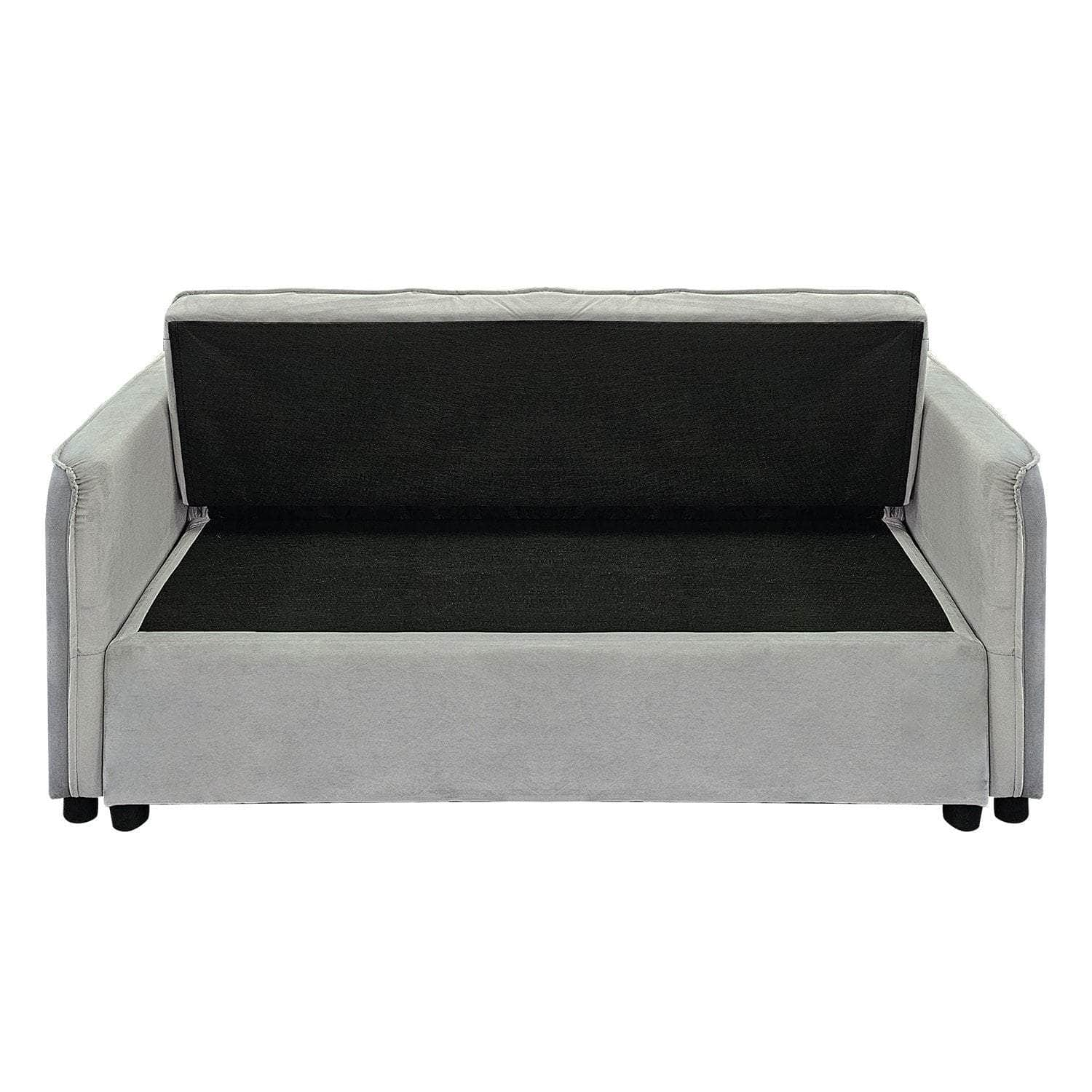 Light Grey Velvet Tufted Sofa Bed