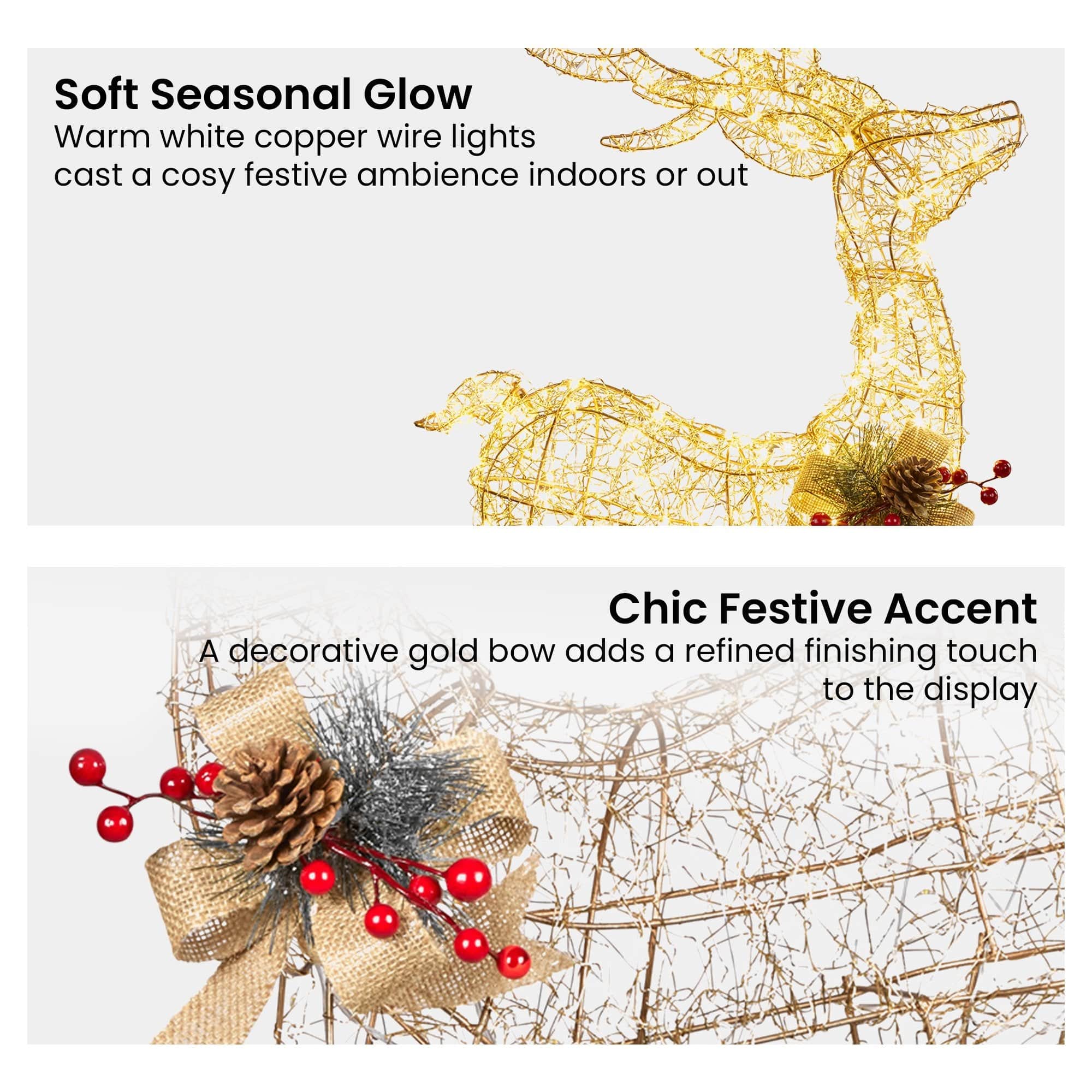 Light-Up Christmas Reindeer with Warm White LEDs