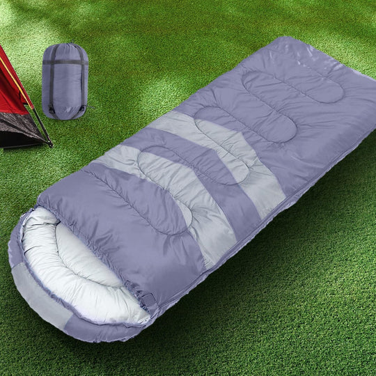 Single Sleeping Bag Outdoor Grey Lightweight Warm Camping Travel Bag - Thermal