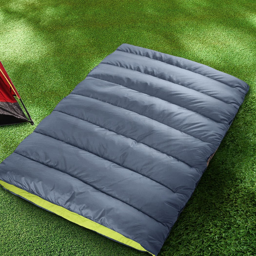 Double Sleeping Bag Bags Outdoor Grey - Lightweight Camping Hiking