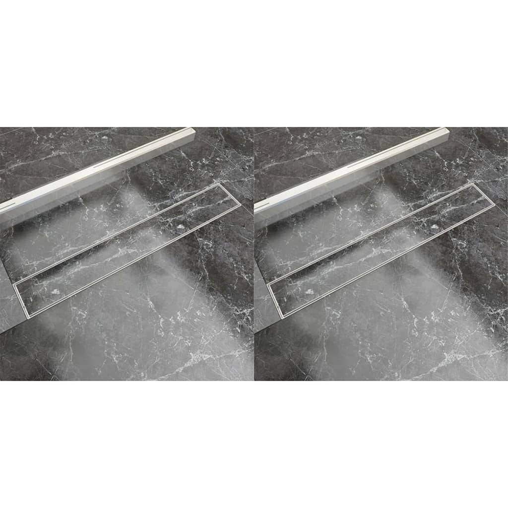 Linear Shower Drain 2 pcs, Stainless Steel