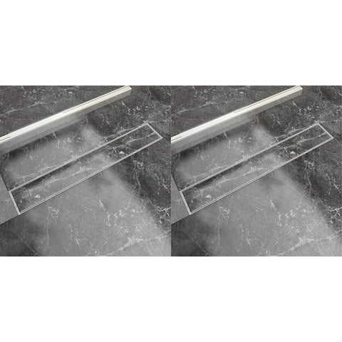 Linear Shower Drain 2 pcs, Stainless Steel