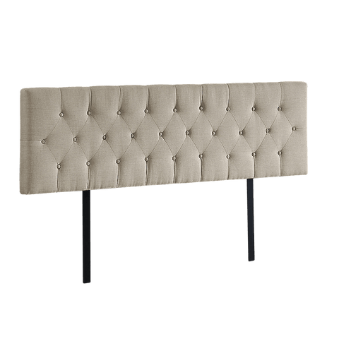 Opulent Linen Fabric King Bed Deluxe Headboard - Beige