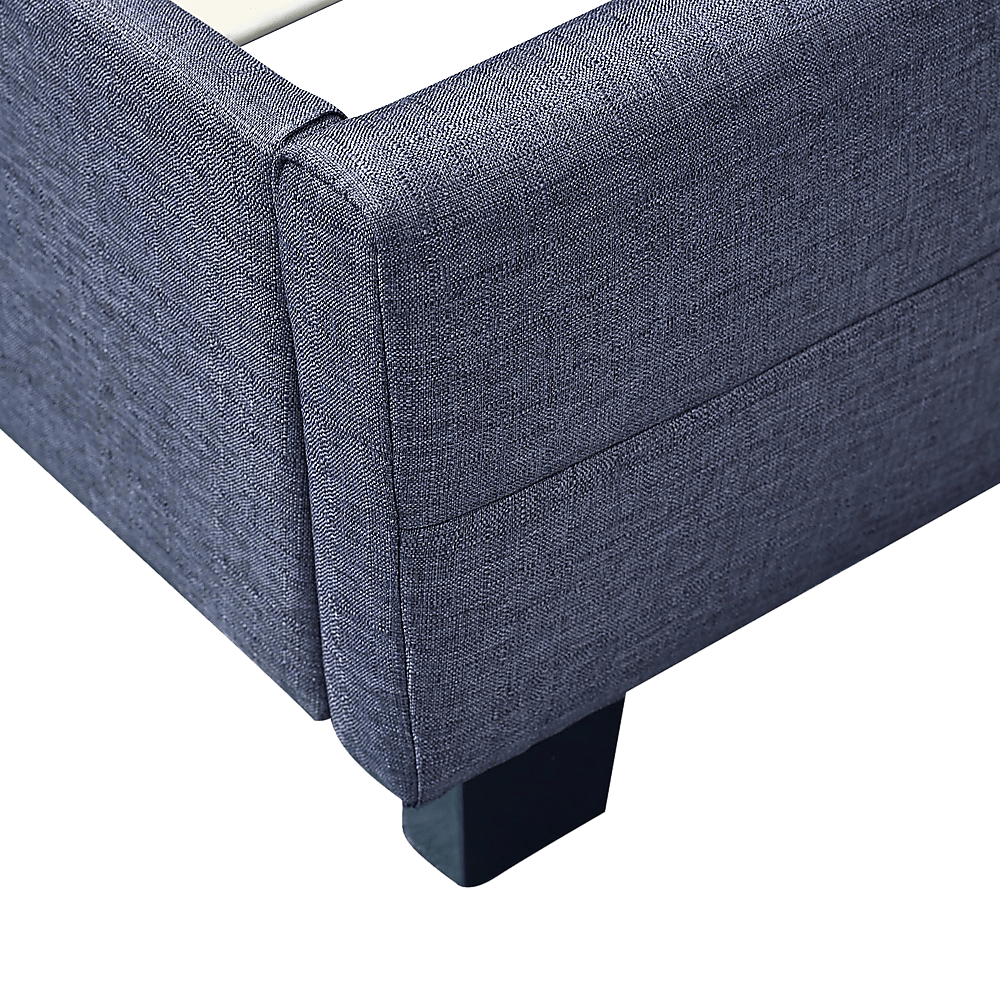 Linen Fabric King Deluxe Bed Frame Grey
