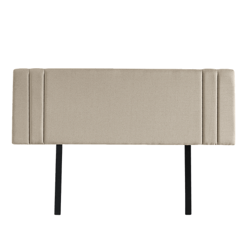 Linen Fabric Queen Bed Deluxe Headboard Bedhead - Beige