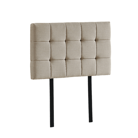 Linen Fabric Single Bed Deluxe Headboard Bedhead - Beige