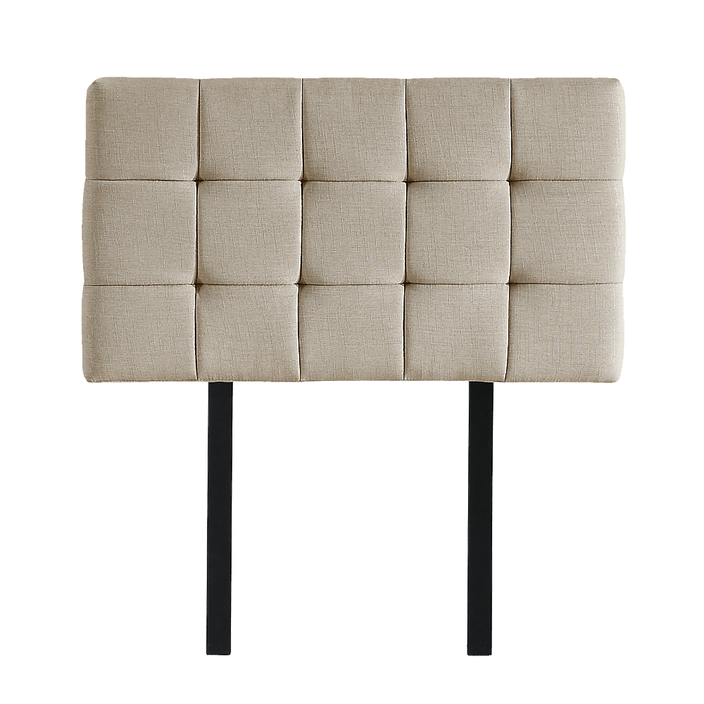Linen Fabric Single Bed Deluxe Headboard Bedhead - Beige