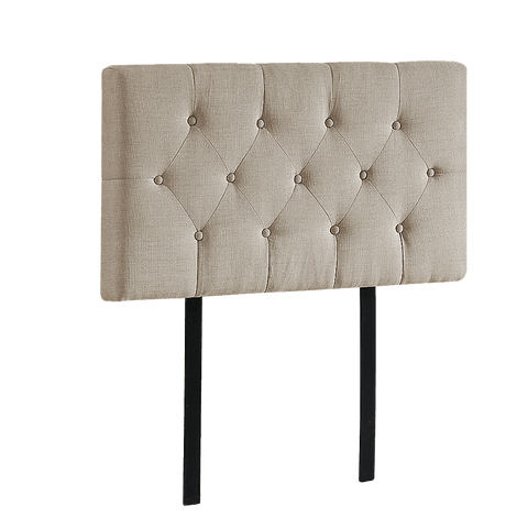 Linen Fabric Single Bed Deluxe Headboard Bedhead - Beige